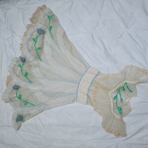 Vintage Cream Dress with Floral Embroidery